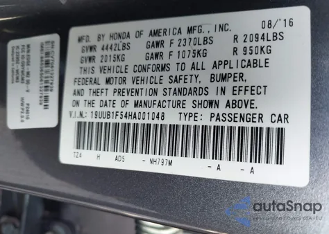 2017 Acura Tlx Technology Package z USA, uszkodzony, nr VIN 19UUB1F54HA001048